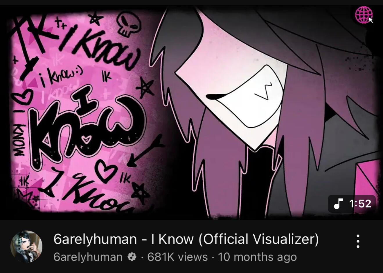 6arelyhuman- I Know (Official Visualizer)